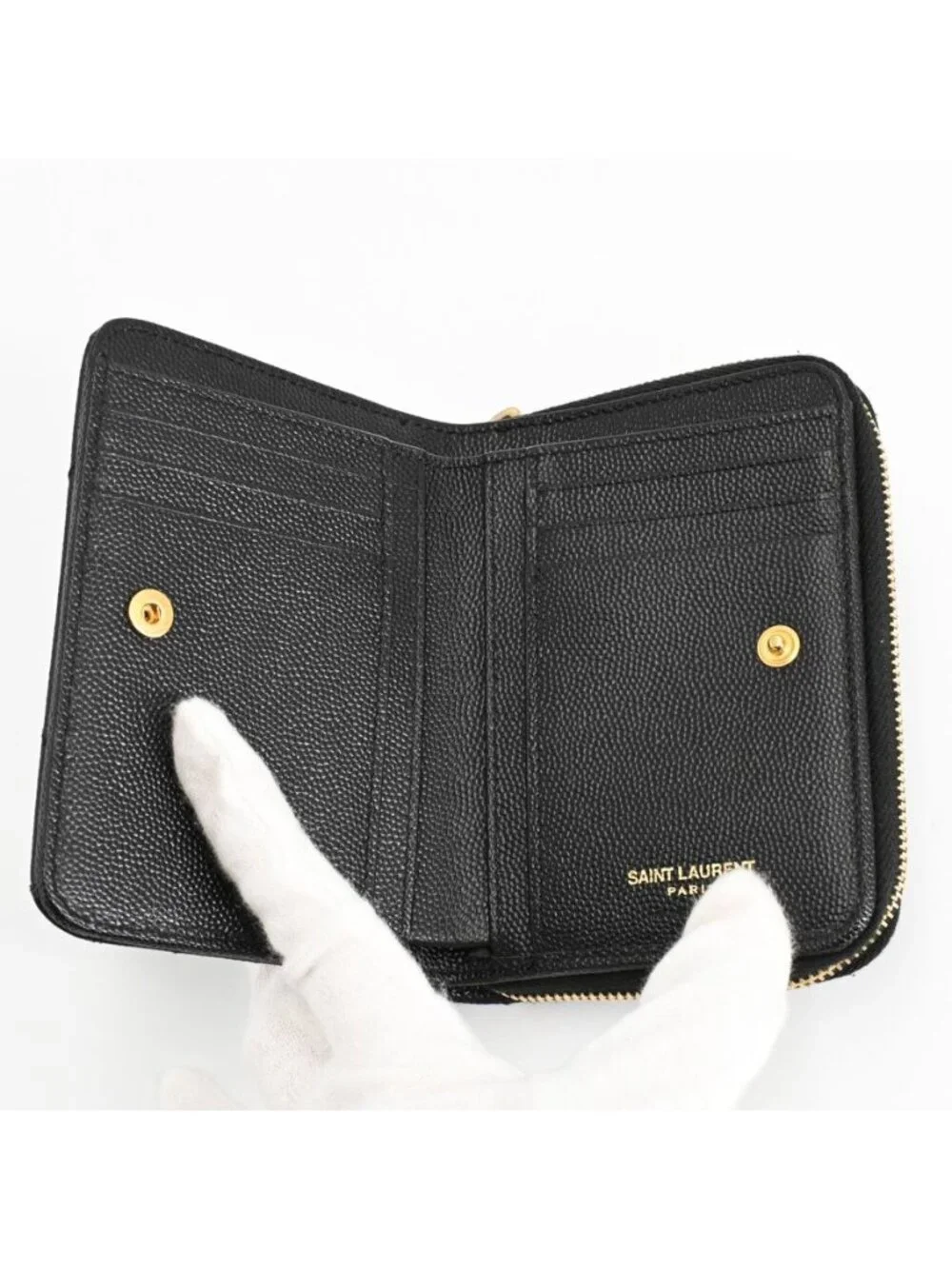 Saint Laurent Compact Wallet Zip Around